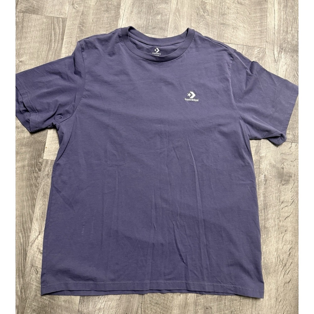 Converse Gender-Free Star Chevron Logo T-Shirt Purple Blue XL Short Sleeve
